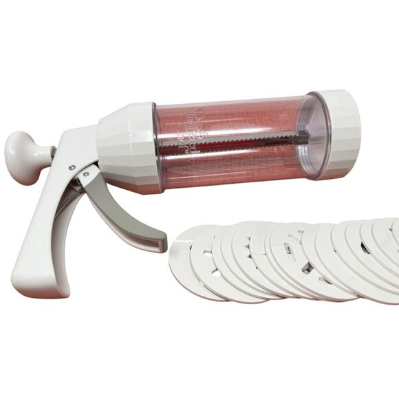 Pampered Chef 1525 Vintage Retired Cookie Press 16 Pattern Complete Disc Set NEW - Picture 4 of 16